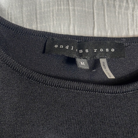 Endless Rose Organza Ruffle‎ Knit blouson sweater medium black - Picture 6 of 9